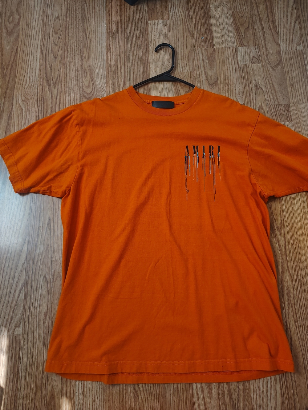 AMIRI Orange Drip Logo Short Sleeve Tee
